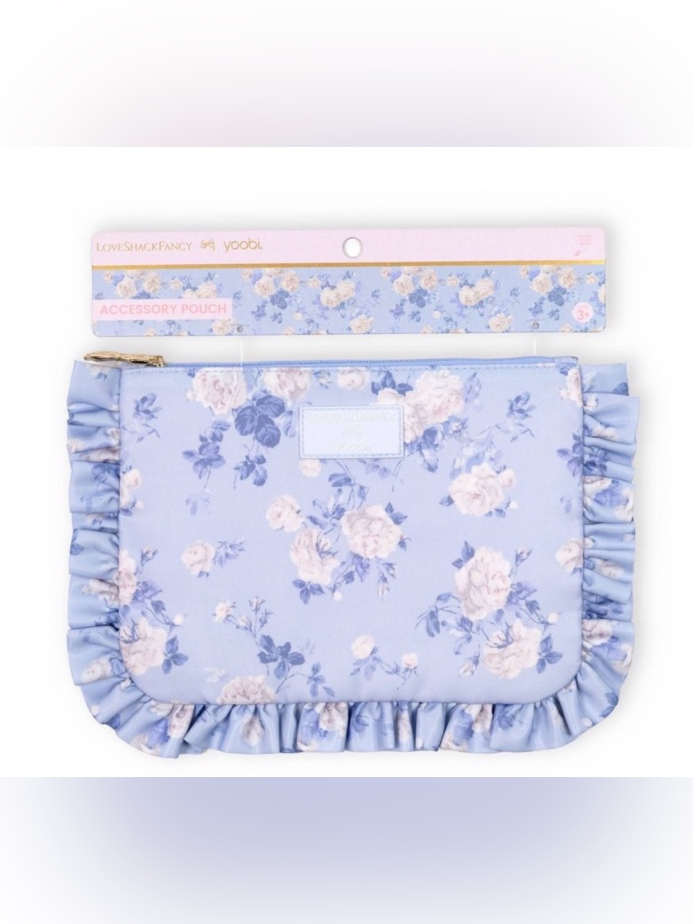 NWT LoveShackFancy x Target - Yoobi Everblooming Rosettes Ruffle Accessory Pouch